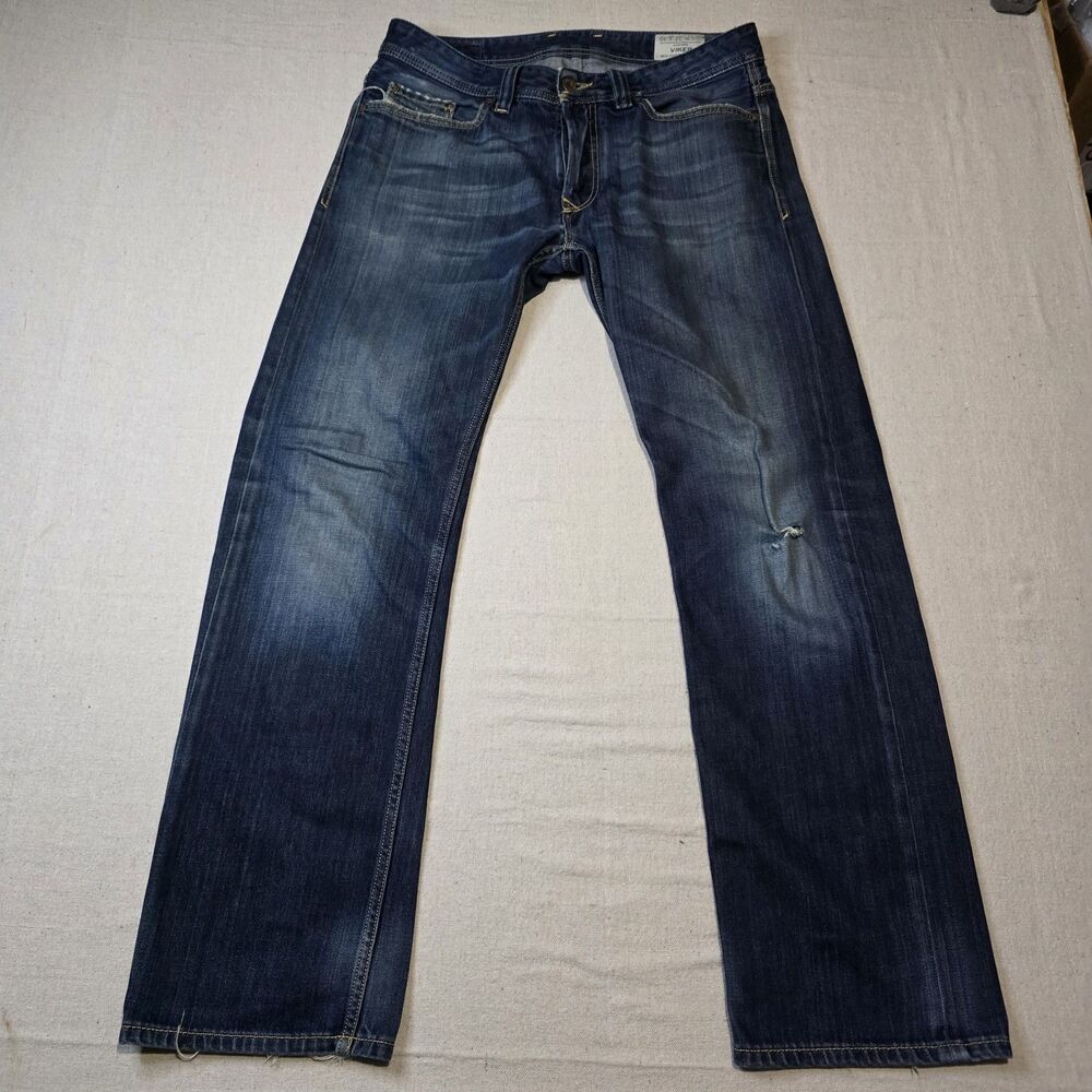 DIESEL Industry Men’s Dark Wash VIKER Button-Fly Jeans 32×30 WASH008ST Italy